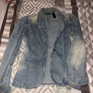 Dkny Blue Jean Jacket with Blazer Style